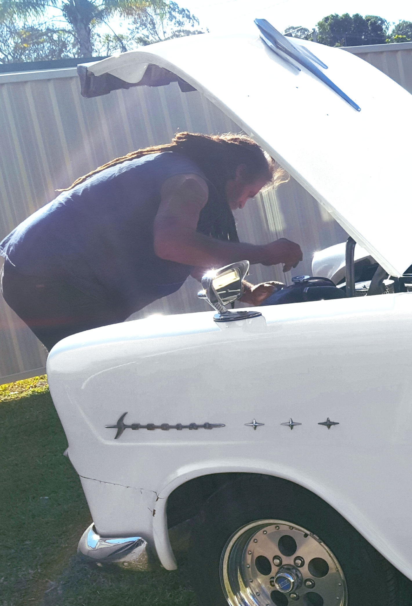 Working on car